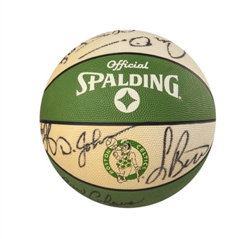 1987-88 Boston Celtics Team Signed Basketball With Reggie Lewis, Larry Bird & Dennis Johnson